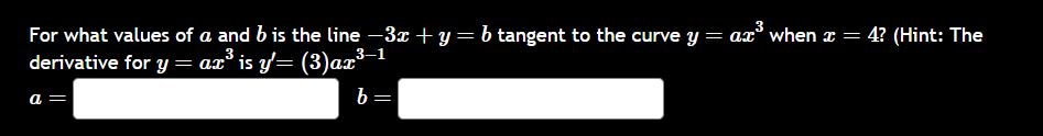 For what values o f a and b i s the line - 3 x +