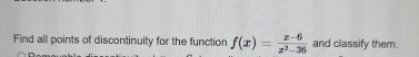 Find all points of discontinuity for the function