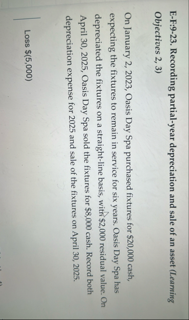 E - F: 9 - 2 3 . Recording partial - year