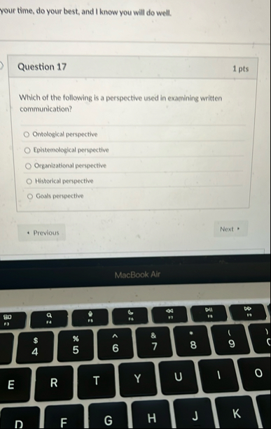 your time, do your best, and I know you will do