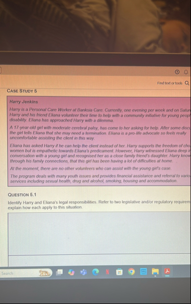 Find text or tools Case Study 5 Marry Jenkths