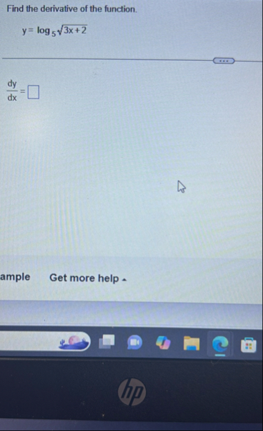 Find the derivative of the function. y = l o g 5