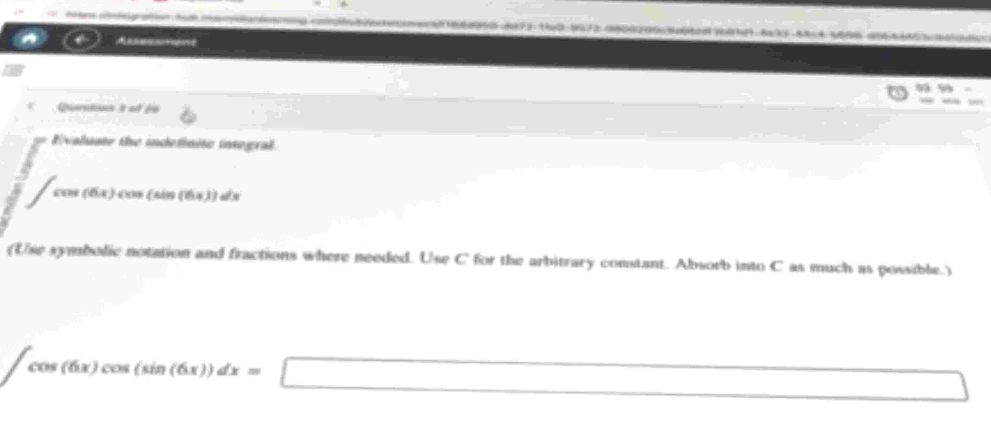 \ int cos ( 6 x ) cos ( sin ( 6 x ) ) dx