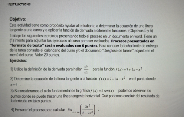 INSTRUCTIONS Objetivo: Esta actividad tiene como