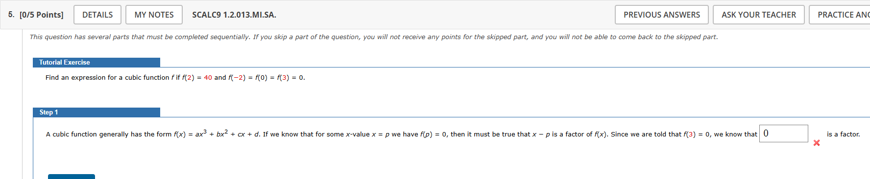 [ 0 5 Points ] SCALC 9 1 . 2 . 0 1 3 . M I . S A