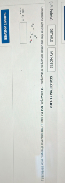 [ - / 1 Points ] SCALCET 9 M 1 1 . 1 . 0 3 1 .