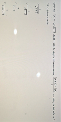 Given that f ( x ) = - 2 x 3 2 , find f ' ( x )