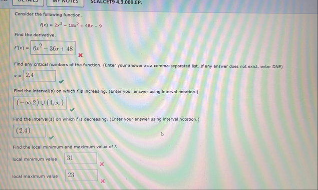 SCALCET 9 4 . 3 . 0 0 9 . EP . Consider the