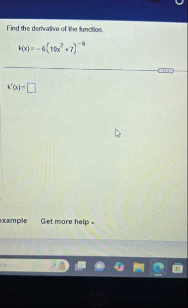 Find the derivative of the function. k ( x ) = -