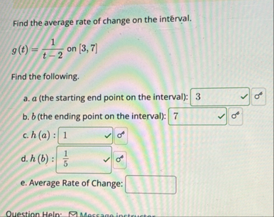 Find the average rate of change on the interval.