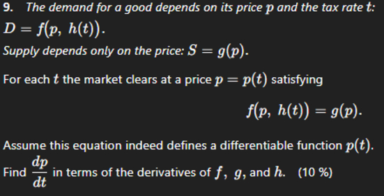 The demand for a good both depends upon the price