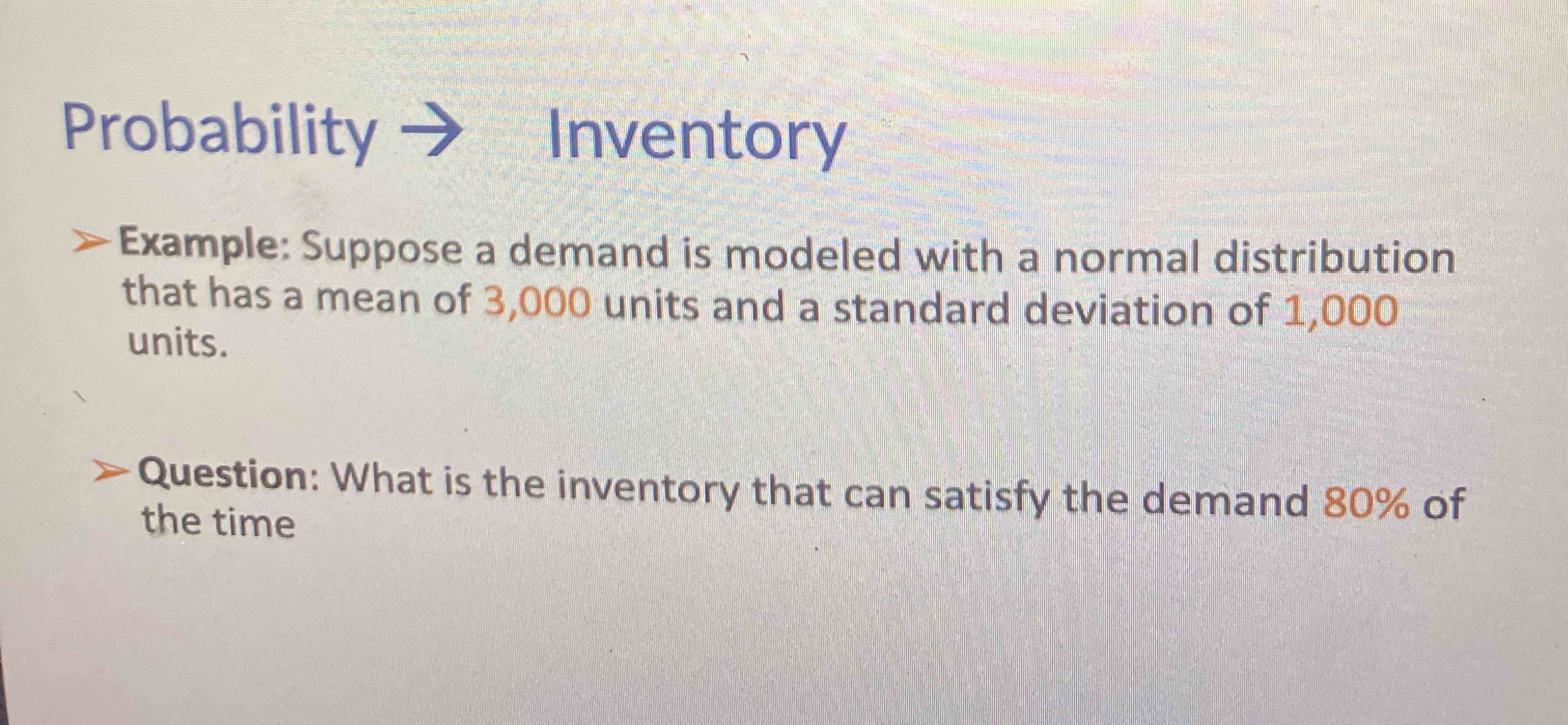 Suppose a demand is modeled with a normal