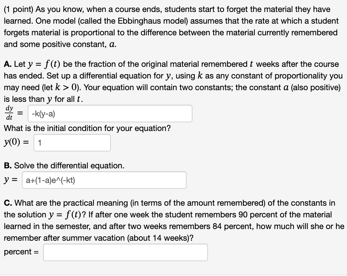 ( 1 point ) As you know, when a course ends,