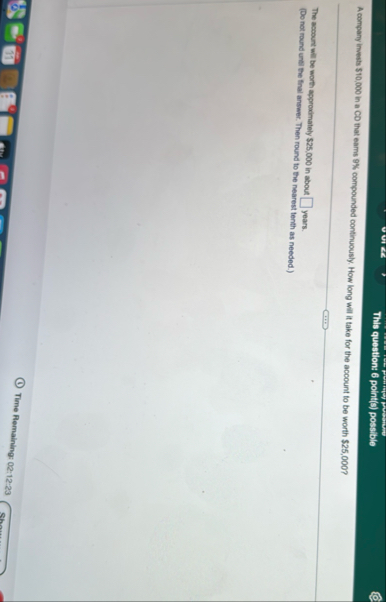 This question: 6 point ( g ) possible A company