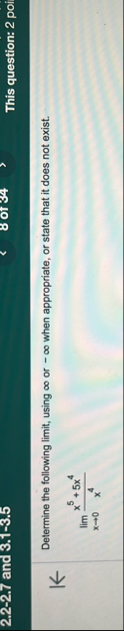 2 . 2 - 2 . 7 and 3 . 1 - 3 . 5 This question: 2