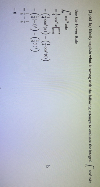 ( 3 pts ) 1 a ) Briefly explain what is wrong