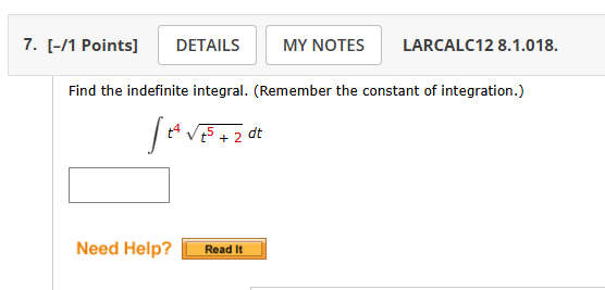 Find the indefinite integral. ( R e m e m b e r