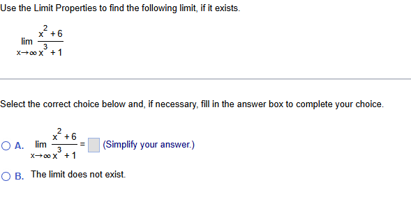 Use the Limit Properties t o find the following l