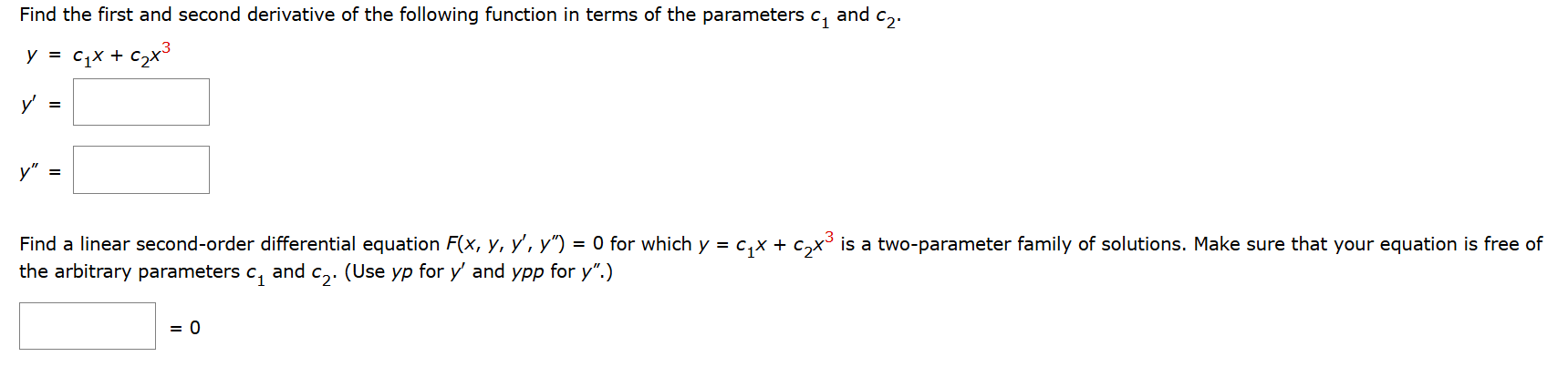Find the first and second derivative o f the