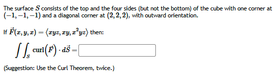 The surface S consists o f the top and the four