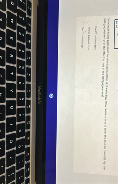 Mandatory listing types must be submitted to