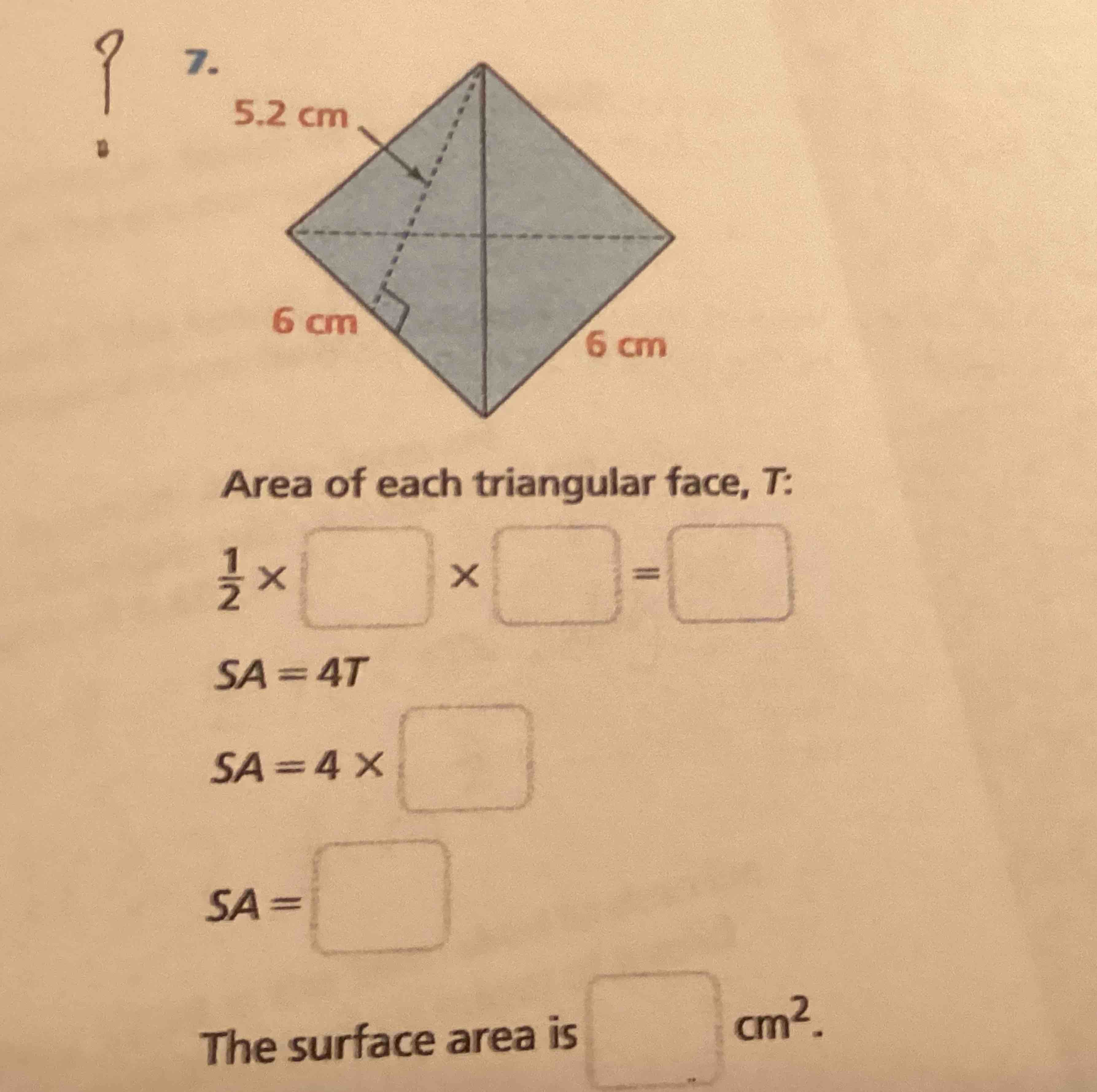 code class = "asciimath" > Area of each