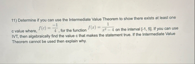 Determine if you can use the Intermediate Value
