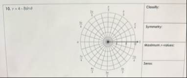 r = 4 - 8 s i n Classily: Dymmetry: Maximum