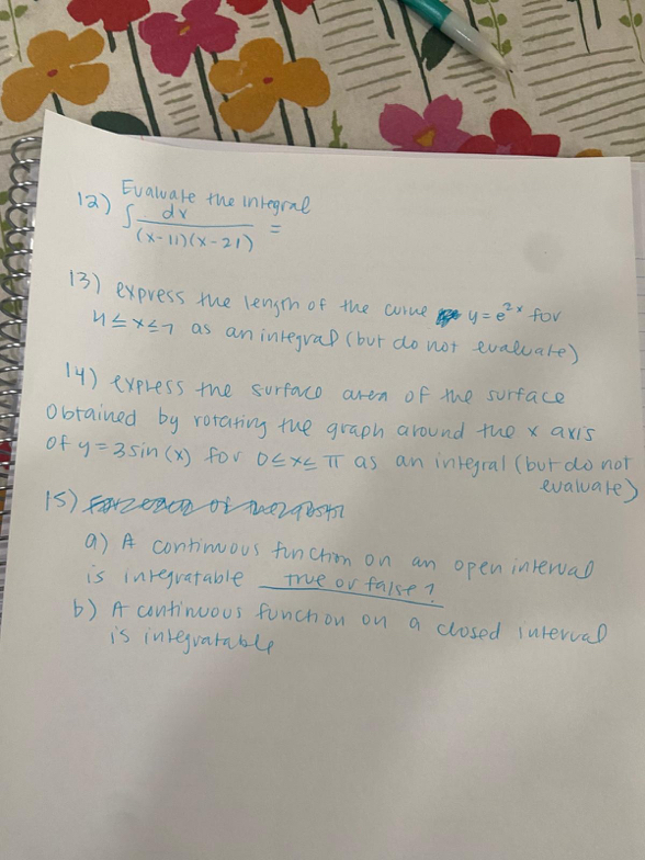 express the length of the curve y = e 2 x for 4 x