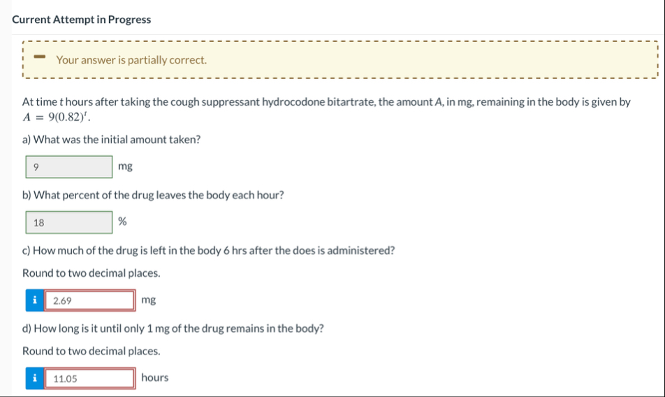 Current Attempt in Progress Your answer is