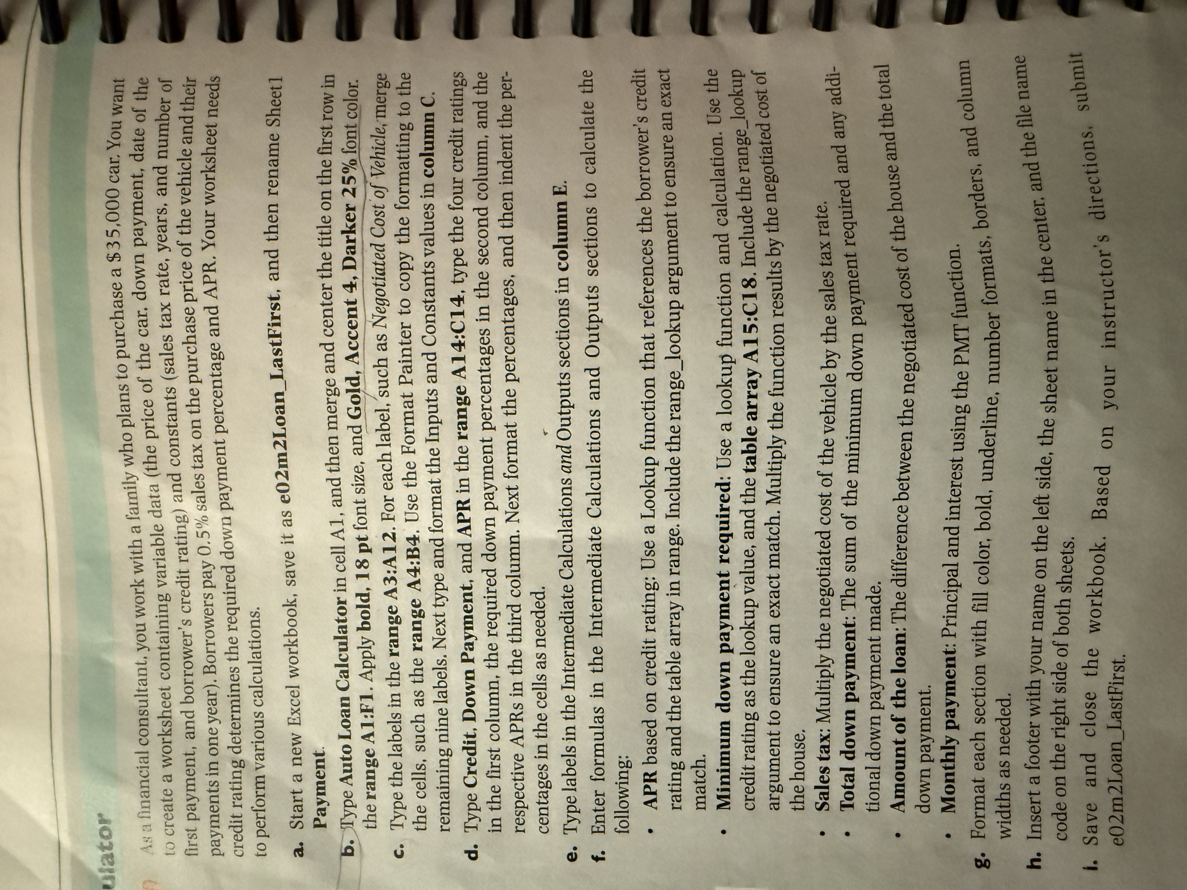 I need help with F from the book ( creating the