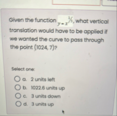 Given the function y = x 1 3 , what vertical