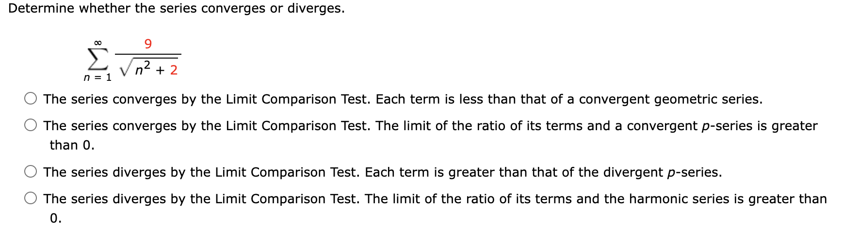 Determine whether the series converges or