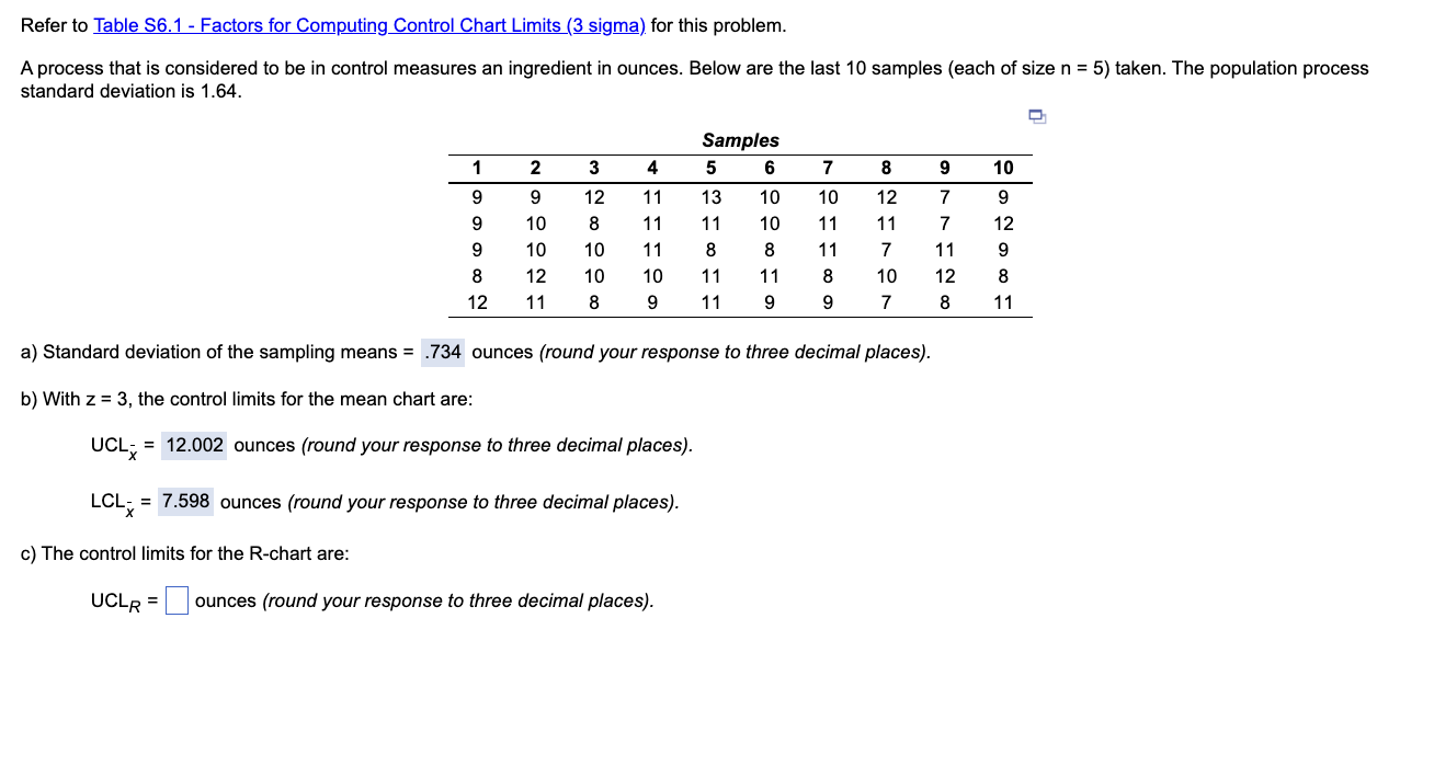 n = 5 = . 7 3 4 ounces ( r o u n d your response
