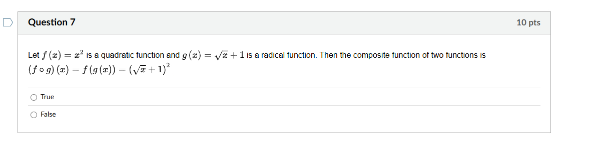 Question 7 Let f ( x ) = x 2 i s a quadratic