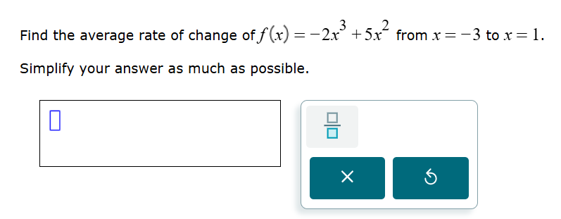 Find the average rate o f change o f f ( x ) = -
