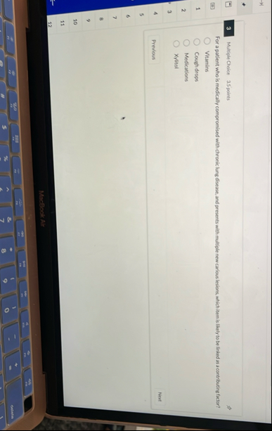 3 Multiple Choice 3 . 5 points For a patient who