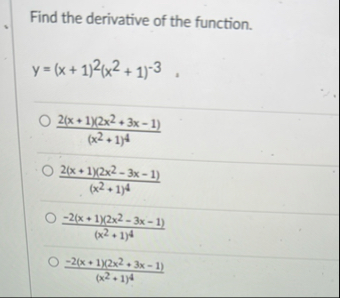 Find the derivative of the function. y = ( x 1 )