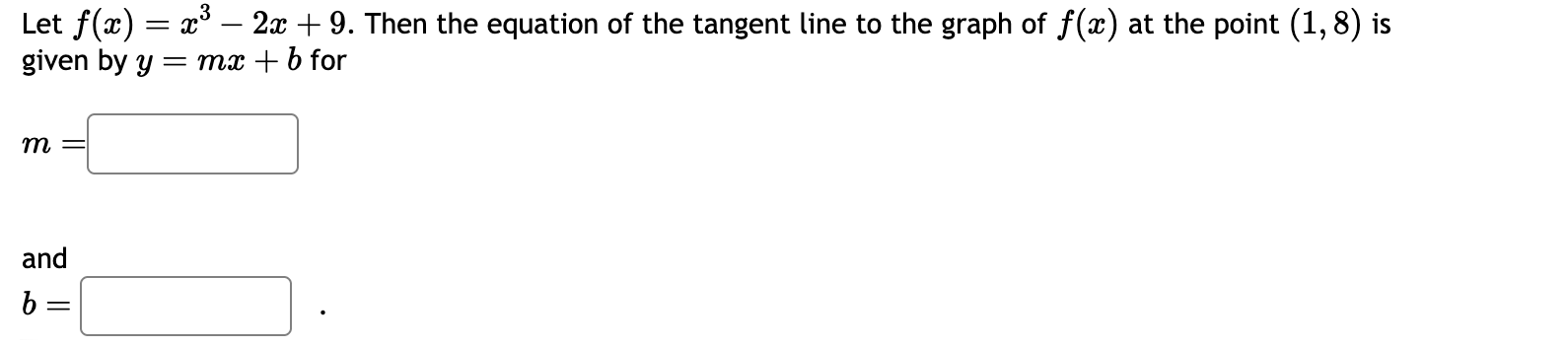 Let f ( x ) = x 3 - 2 x + 9 . Then the equation o