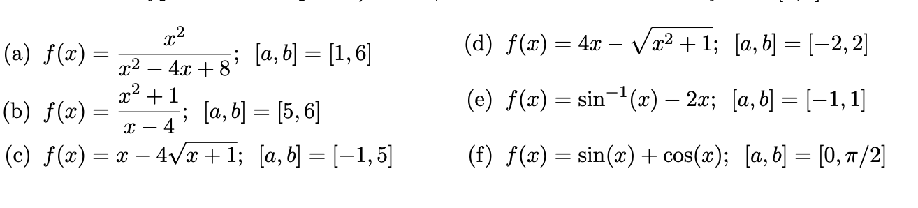 For each part, you r e given a function f ( x )