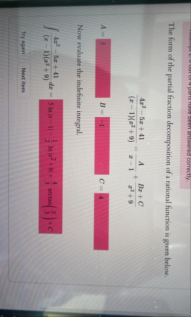why is this wrong? The form of the partial