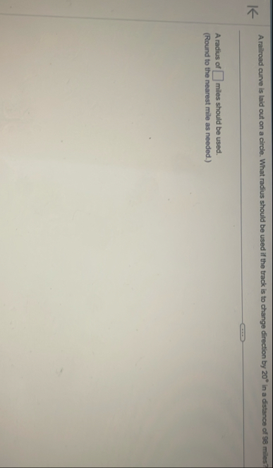 A railroad curve is laid out on a circle. What