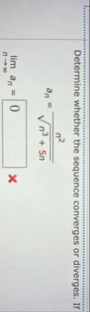 Determine whether the sequence converges or