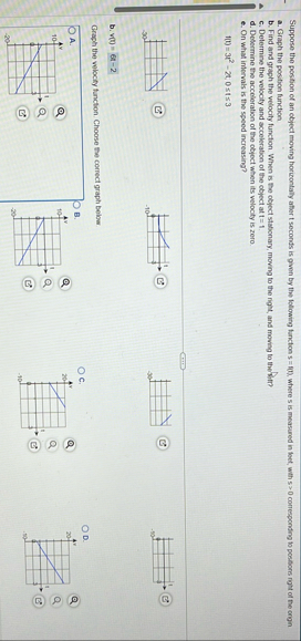 Suppose the position of an object moving