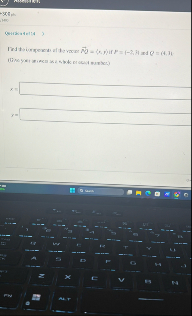 Question 4 of 1 4 Find the components of the