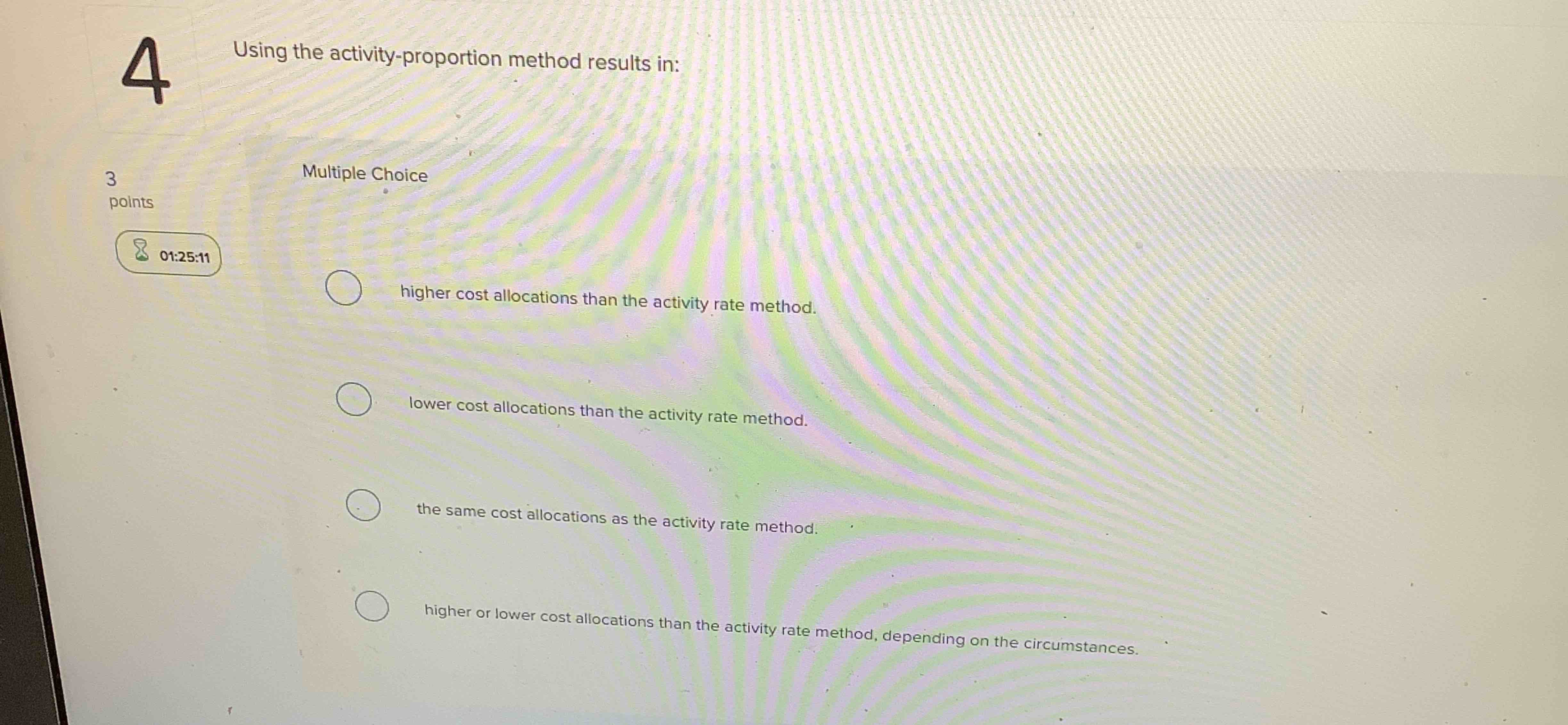 Using the activity - proportion method results
