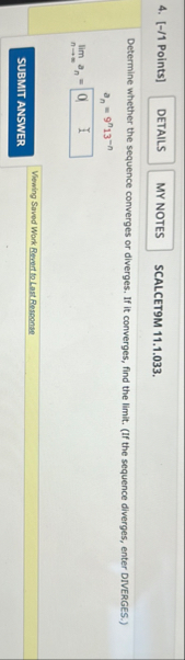 [ - / 1 Points ] SCALCET 9 M 1 1 . 1 . 0 3 3 .