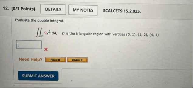 [ 0 / 1 Points ] SCALCET 9 1 5 . 2 . 0 2 5 .