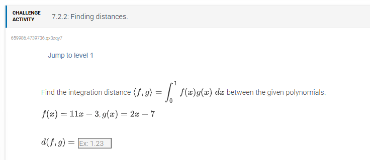 Jump t o level 1 Find the integration distance (