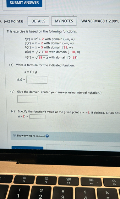 [ - / 2 Points ] WANEFMAC 8 1 . 2 . 0 0 1 . This